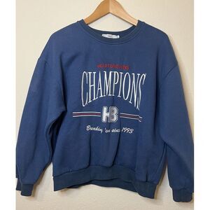 Adika Vintage Heartbreaking‎ Champion Since 1993 Sweatshirt Medium Blue Crewneck